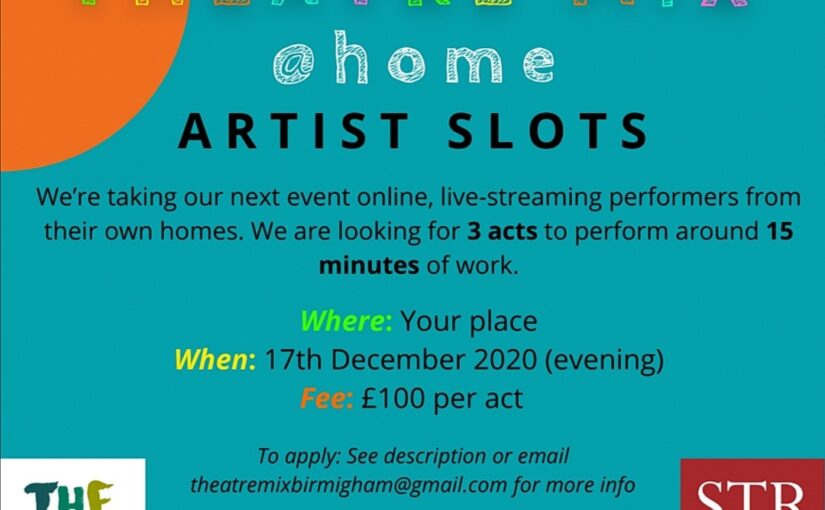 Theatre Mix @ Home: Artist Call Out